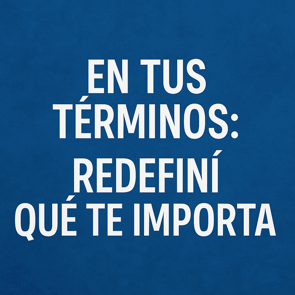 en tus terminos: Redefini que te importa