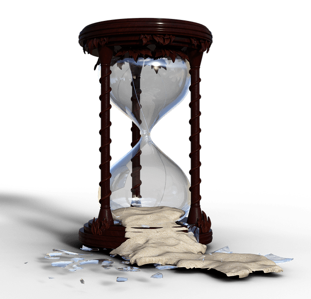 reloj de arena roto