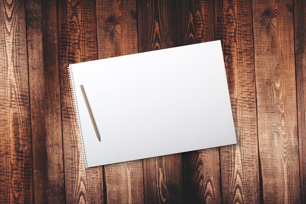 cuaderno en blanco