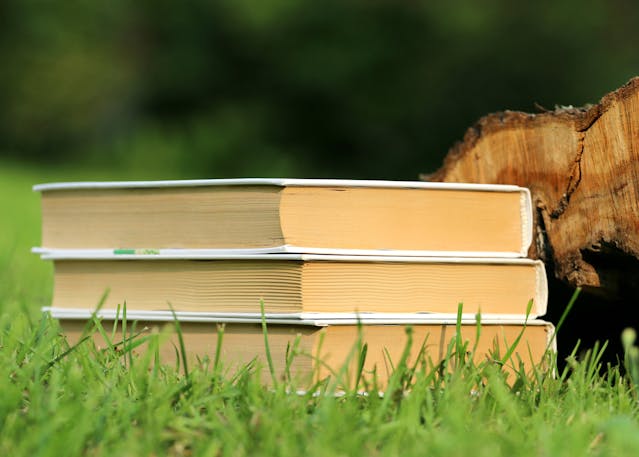 libros en el bosque