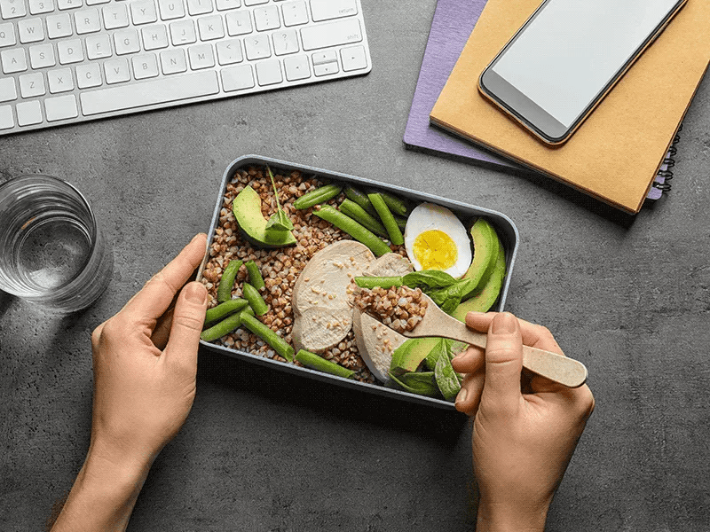 comida saludable en el trabajo