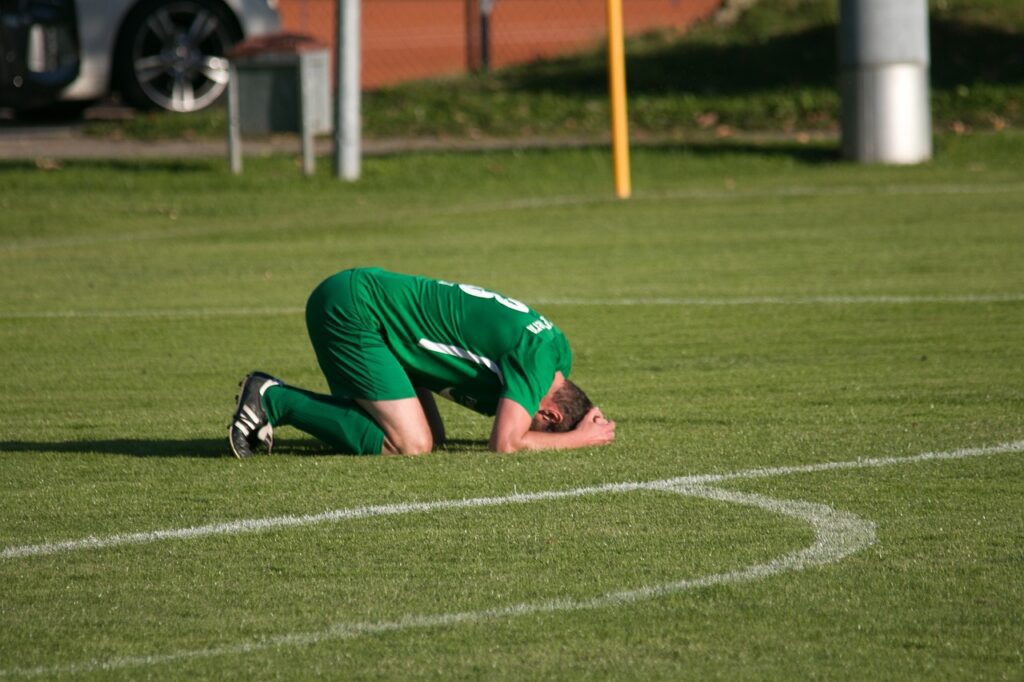 jugador de futbol frustrado